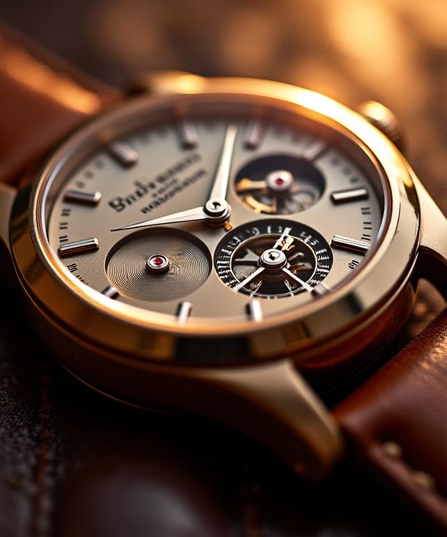 Orologio di lusso di alta precisione su sfondo caldo